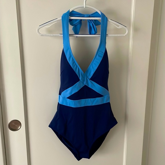Boden Swim Boden Kefalonia One Piece Halter Top Swimsuit Size Us 8r